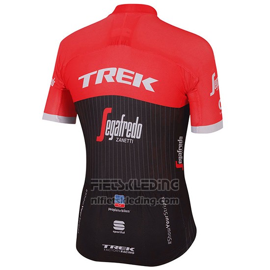 2017 Fietskleding Trek Segafredo Zwart en Rood Korte Mouwen en Koersbroek